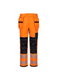 Portwest PW3 FR Hi Vis Holster Trousers Orange & Black FR415