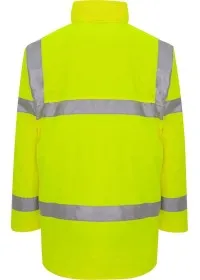 Yellow hi vis coat rear
