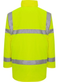 Yellow hi vis coat rear