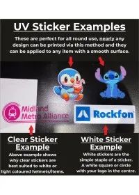 Custom printed safety helmet sticker example