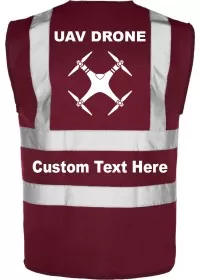 Maroon Drone UAV Hi Vis Vest