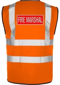 Orange Fire Marshal Red and Silver Vest