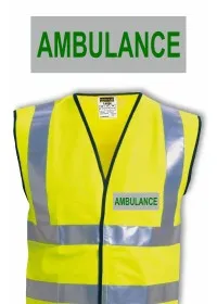 HI Vis Vest With Green And Silver Ambulance Print