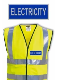Hi Vis Vest With Blue And Silver Electricity Print