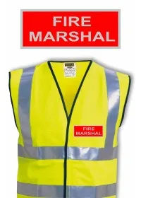 Hi Vis Vest With Red And Silver Fire Marshal Print