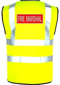Yellow Fire Marshal Red and Silver Vest