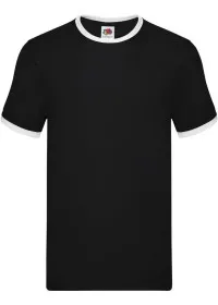 Custom Printed Ringer T Shirt Fruit Of The Loom SS168