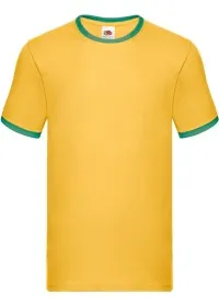 Custom Printed Ringer T Shirt Fruit Of The Loom SS168