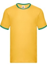 Custom Printed Ringer T Shirt Fruit Of The Loom SS168