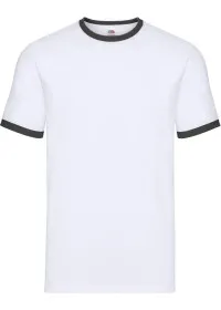 Custom Printed Ringer T Shirt Fruit Of The Loom SS168