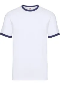 Custom Printed Ringer T Shirt Fruit Of The Loom SS168