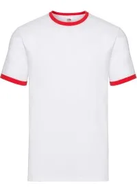 Custom Printed Ringer T Shirt Fruit Of The Loom SS168