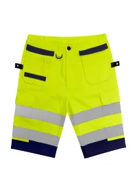 Two Tone Yellow Hi Vis Work Shorts PCSTHV
