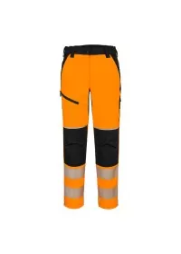 Women's Hi Vis Stretch Trousers Portwest T141 Orange Front