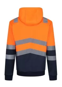 Regatta Hi Vis Two Tone Pullover Hoodie TRF663 Orange Rear