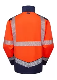 Personalised Hi Vis Softshell Jacket Leo EcoViz Orange Rear