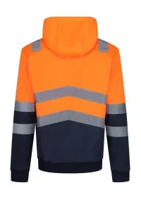 Regatta Hi Vis Two Tone Zip Hoodie TRF625 Orange Rear
