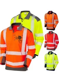Personalised Hi Vis Two Tone Longsleeve Poloshirt P15