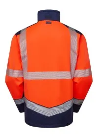 Personalised Hi Vis Softshell Jacket Leo EcoViz Orange Rear