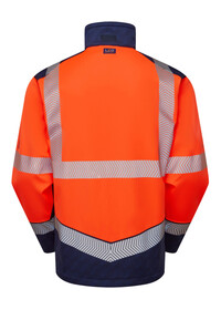 Personalised Hi Vis Softshell Jacket Leo EcoViz Orange Rear