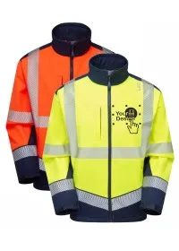 Personalised Hi Vis Softshell Jacket Leo EcoViz Product Image