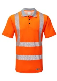 PULSAR Life Men's Sustainable Hi Vis Poloshirt Orange LFE924