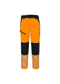 Women's Hi Vis Stretch Trousers Portwest T141 Orange Front