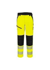 Women's Hi Vis Stretch Trousers Portwest T141 Yellow Front
