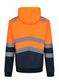 Regatta Hi Vis Two Tone Pullover Hoodie TRF663 Orange Rear