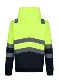 Regatta Hi Vis Two Tone Pullover Hoodie TRF663 Yellow Rear