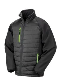 Padded Softshell Jacket Result R237X Black/Lime