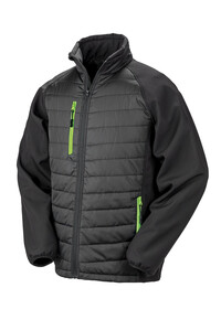 Padded Softshell Jacket Result R237X Black/Lime