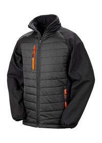 Padded Softshell Jacket Result R237X Black/Orange