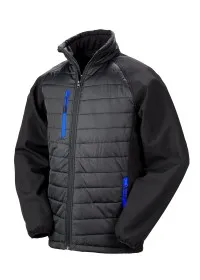 Padded Softshell Jacket Result R237X Black/Royal