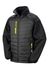 Padded Softshell Jacket Result R237X Black/Yellow
