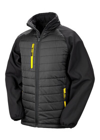 Padded Softshell Jacket Result R237X Black/Yellow