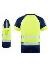 Two Colour Hi Vis T-Shirt Leo EcoViz T16 Yellow Rear