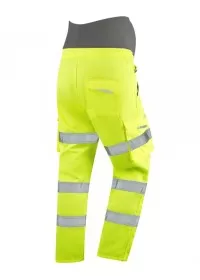 Leo Hi Vis Maternity Cargo Trouser Yellow Rear CM01