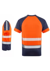 Two Colour Hi Vis T-Shirt Leo EcoViz T16 ORange Rear