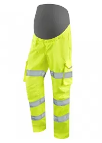 Leo Hi Vis Maternity Cargo Trouser Yellow Front CM01