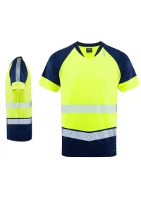 Two Colour Hi Vis T-Shirt Leo EcoViz T16 Yellow Front