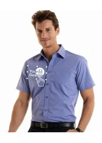 UC714 Men's Tailored Fit Short Sleeve Poplin Shirt Product Image