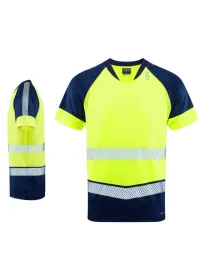 Two Colour Hi Vis T-Shirt Leo EcoViz T16 Yellow Front
