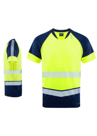 Two Colour Hi Vis T-Shirt Leo EcoViz T16 Yellow Front