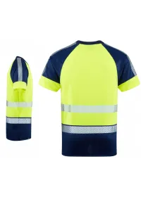 Two Colour Hi Vis T-Shirt Leo EcoViz T16 Yellow Rear