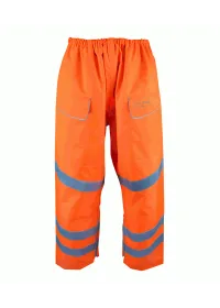 Orange Waterproof Rail Overtrousers with Pockets