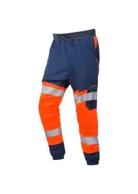 Orange & Navy Hi Vis Leo Ecoviz Hawkridge Jog Trouser JT01
