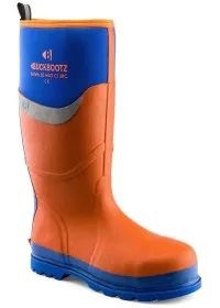 Buckbootz Orange and Blue Safety Wellington BBZ6000