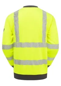 Pulsar Yellow Hi Vis Sweatshirt REACT RCT806 Rear
