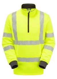 Pulsar Yellow Hi Vis REACT Quarter Zip RCT804 Front